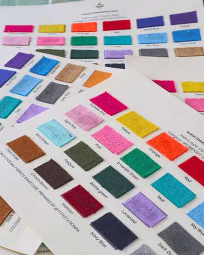 Canvas Fabric Swatch boards and Swatches
