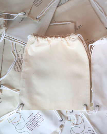 50 Pieces of Semi -Midweight Canvas Drawstring Bag (230GSM Thick)