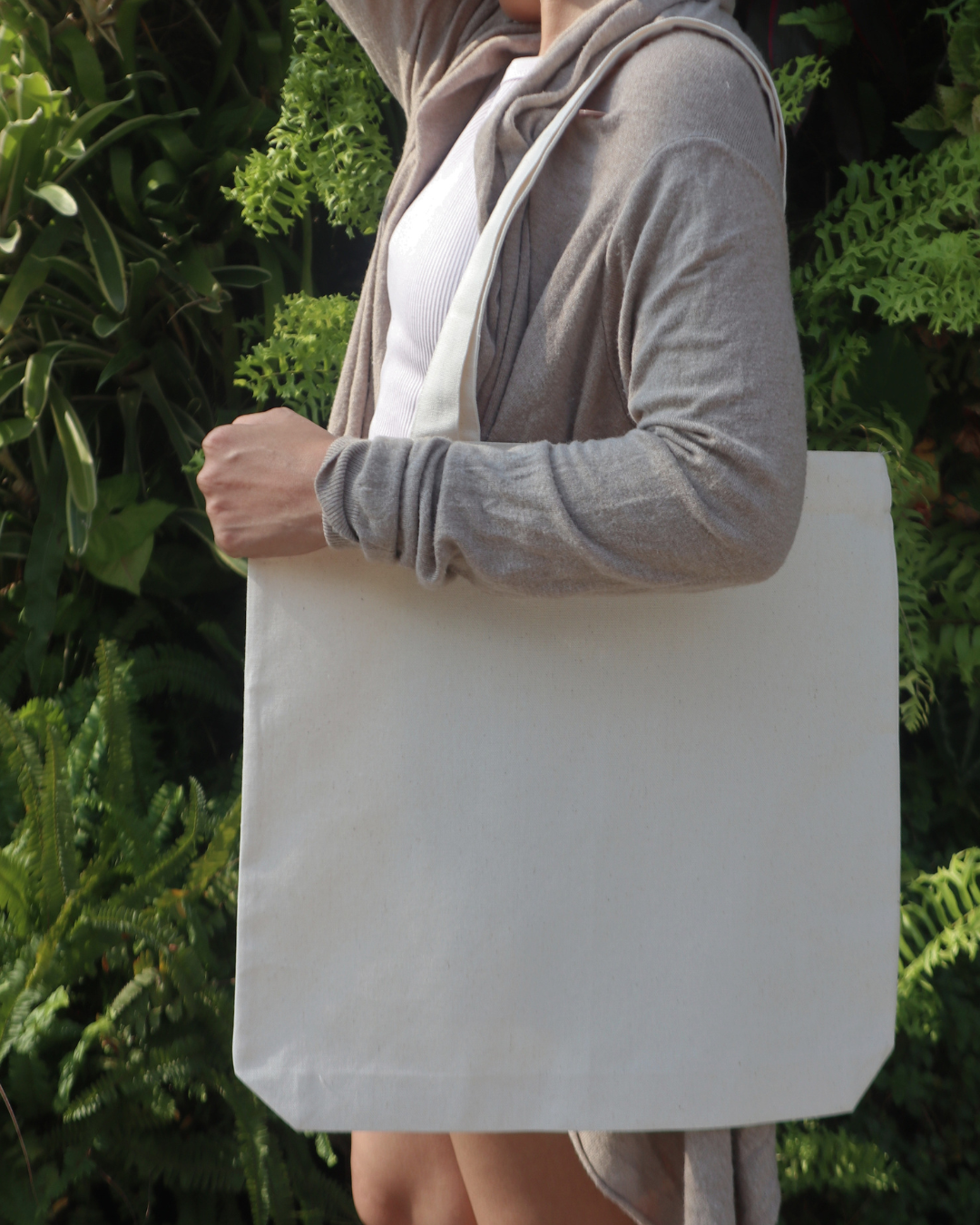 50 Pieces Expandable Tote bag Semi Midweight N900 (220GSM) Cream Color