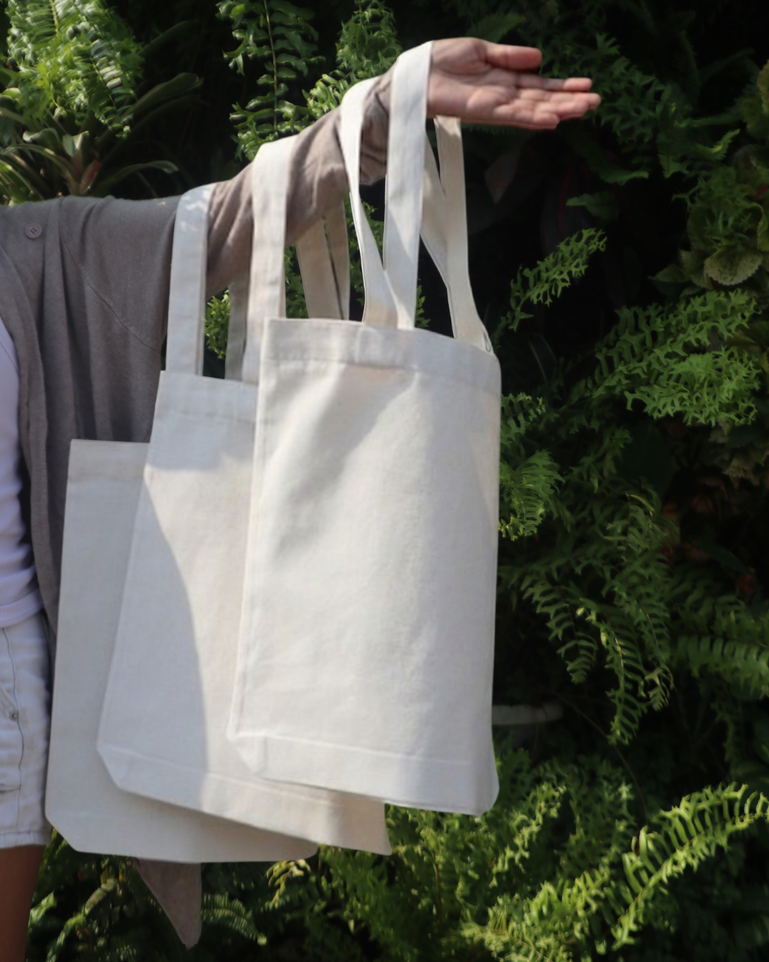 50 Pieces Expandable Tote bag Semi Midweight N900 (220GSM) Cream Color