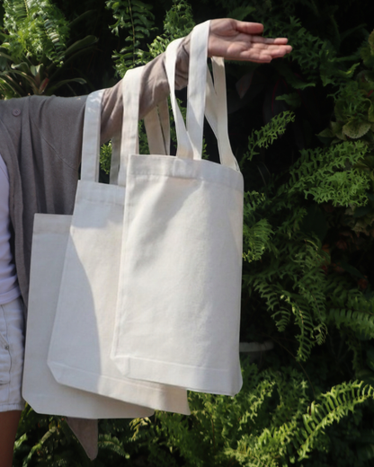 50 Pieces Expandable Tote bag Semi Midweight N900 (220GSM) Cream Color