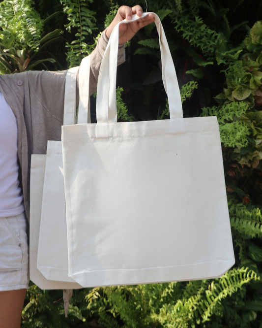 50 Pieces Expandable Tote bag Semi Midweight N900 (220GSM) Cream Color
